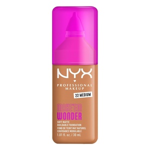 NYX PROFESSIONAL MAKEUP Make ‘Em Wonder Liquid Foundation, 24HR Foundation Makeup With A Soft Matte Finish, Buildable Full Coverage – 15 Buff(22 Medium)