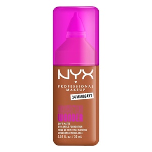NYX PROFESSIONAL MAKEUP Make ‘Em Wonder Liquid Foundation, 24HR Foundation Makeup With A Soft Matte Finish, Buildable Full Coverage – 15 Buff(34 Mahogany)