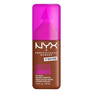 NYX PROFESSIONAL MAKEUP Make ‘Em Wonder Liquid Foundation, 24HR Foundation Makeup With A Soft Matte Finish, Buildable Full Coverage – 15 Buff(37 Deep Rich)