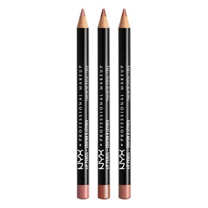 NYX PROFESSIONAL MAKEUP Slim Lip Liner Set, Long-Lasting Creamy Lip Liner Pack Of 3 (Peakaboo Neutral, Nude Pink, Ever)(860 Peakaboo Neutral  858 Nude Pink  828 Ever)