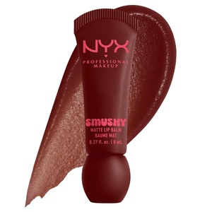 NYX PROFESSIONAL MAKEUP Smushy Matte Lip Balm, Tinted Lip Moisturizer with Soft, Matte Finish – Sweet Smack (Mid-Tone Pink)(08 SMUDGE FUDGE)