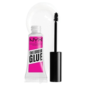 NYX PROFESSIONAL MAKEUP The Brow Glue, Extreme Hold Tinted Eyebrow Gel – Medium Brown(01 Clear)