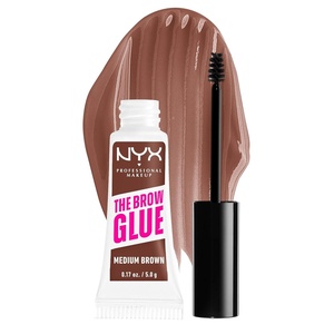 NYX PROFESSIONAL MAKEUP The Brow Glue, Extreme Hold Tinted Eyebrow Gel – Medium Brown(03 Medium Brown)