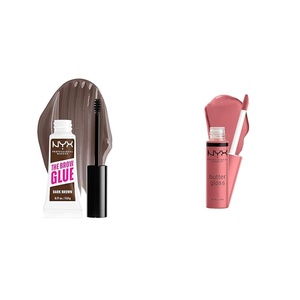 NYX PROFESSIONAL MAKEUP The Brow Glue, Extreme Hold Tinted Eyebrow Gel – Medium Brown(04 Dark Brown + 07 Tiramisu)