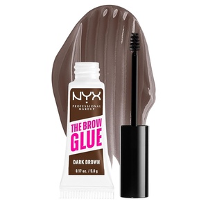 NYX PROFESSIONAL MAKEUP The Brow Glue, Extreme Hold Tinted Eyebrow Gel – Medium Brown(04 Dark Brown)