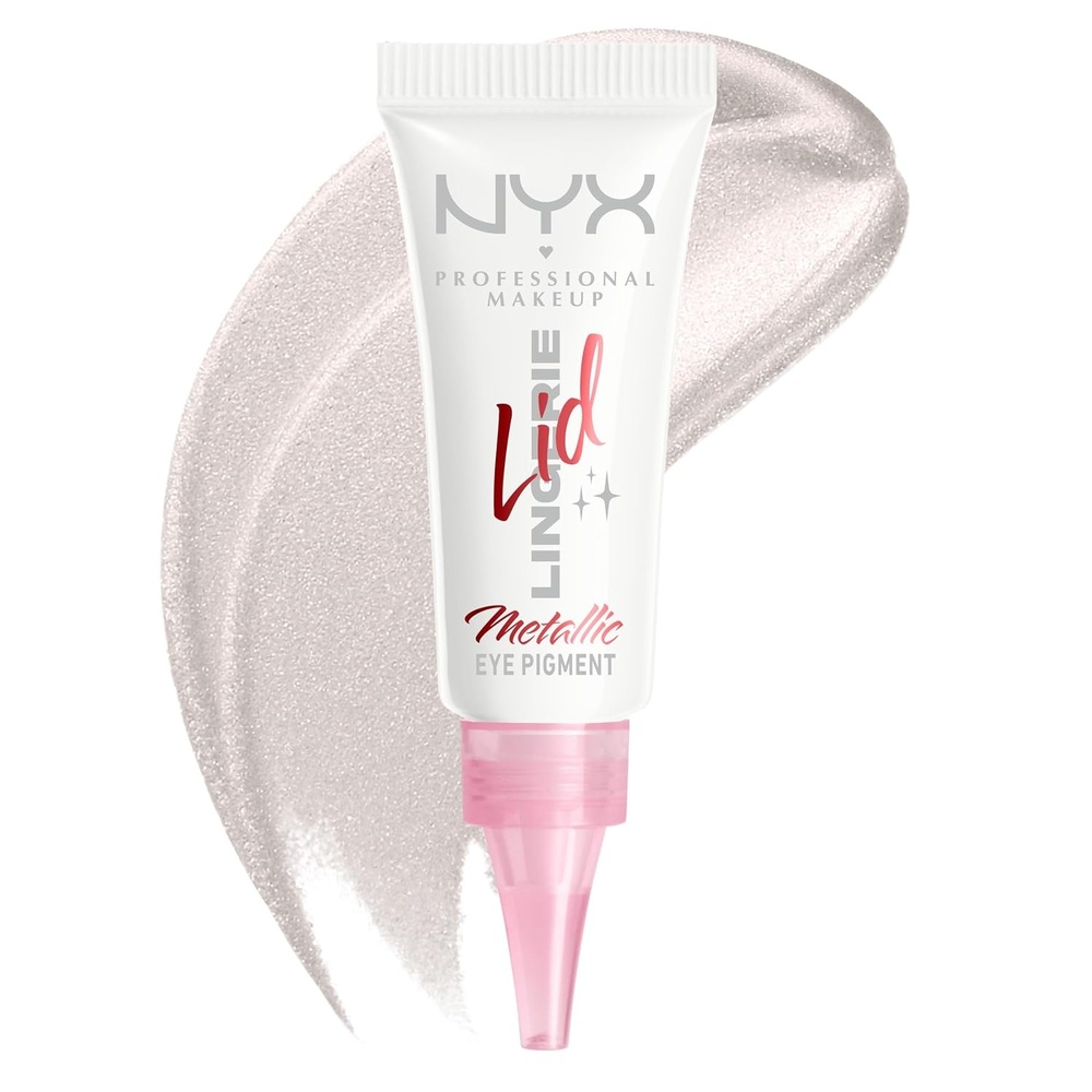 image:imageNYX PROFESSIONAL MAKEUP Lingerie Lid Lingerie Cream Eye Pigment Eyeshadow Up to 24H Wear Granite Grind 02 fl ozSATIN SILVER