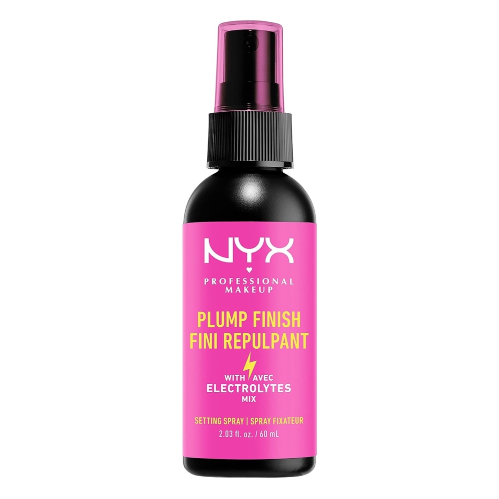 image:imageNYX PROFESSIONAL MAKEUP Makeup Setting Spray  Plump Finish LongLasting Face Mist with Vitamins and Electrolytes Vegan FormulaPlumping